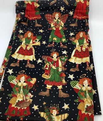 Vintage Fabric Nicole de Leon for Alexander Henry Ragg Angels 1994 1 1/4 Yards - Image 1 of 4