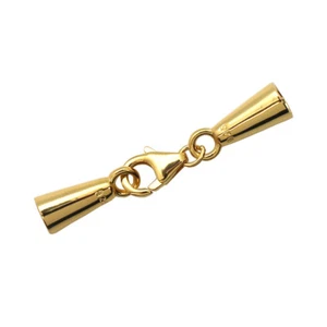 Juego de extremos y broches de tubo enchapados en oro de plata de ley - Tapas de extremo de tubo de 6 mm (1 juego) - Imagen 1 de 3