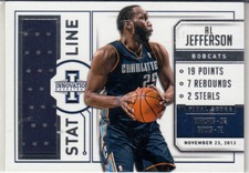 2014-15 Innovation NBA Stat Line Al Jefferson BobCats Final Score Jersey 100/299