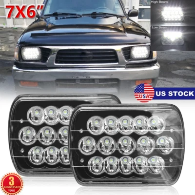 For Toyota Tacoma 1995-1997 Pickup 2PCS 7x6"LED Headlights Hi/Lo Beam DOT 6000K - Image 1 of 4