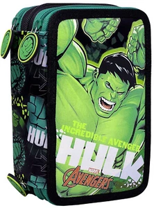 Hulk Avengers Astuccio triplo riempito, 44 pezzi, 3 Zip, Scuola, Multiscomparto - Foto 1 di 7