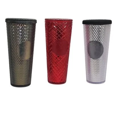 Lote de 3 vasos Starbucks sin BPA, rojos 2021, plateados 2019, negros y dorados 2020 Foto 1 de 4