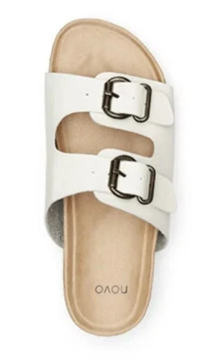 Novo Sense Double Buckle Slides White Size 8 - image 1 of 4