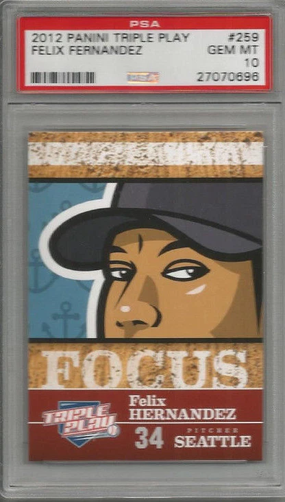 2012 Panini Triple Play Felix Hernandez PSA 10 - Image 1 of 2
