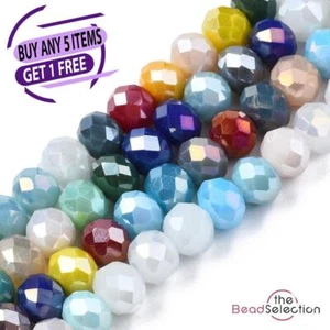 Faceted Glass Rondelle Round Beads Mixed Crystal 6mm 90+ 1 STRAND R16 - Picture 1 of 5