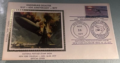 40th Anniversary-Hindenberg/Fire  Colorano Cachet Nov 77 Natl Postal Show - Image 1 of 3