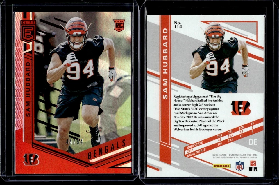 2018 Donruss Elite #114 Sam Hubbard Rookie RC /94 - Image 1 of 1