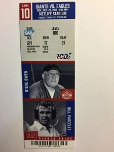 NEW YORK GIANTS VS PHILADELPHIA EAGLES DECEMBER 29, 2019 TICKET STUB - Picture 1 of 1