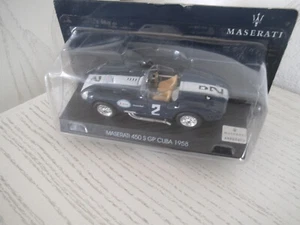 MASERATI 450 S GP Cuba 1958 Sammlermodell 1:43 blau weiß Modellauto Die Cast - Picture 1 of 5