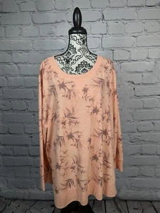 Jockey women's long sleeve floral popover sweater shirt stretch knit sz 3x BBIN - Picture 1 of 9