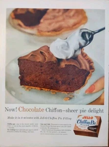 Anuncio estampado gelatina vintage 1958 pastel de gasa postre, relleno de chocolate - Imagen 1 de 1