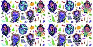 Multicolor Halloween Character Pattern Digital Printed Fabric Cotton Cut By Yard