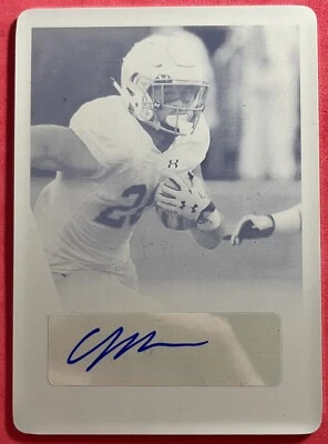 2016 Leaf Ultimate Draft Cyan Printing Plate Auto C.J. Prosise RC Rookie 1/1 - Image 1 of 3