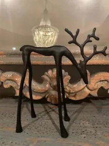 Renna scolpita bronzo fienile ceramica nuova in scatola PICCOLA 8"h - Foto 1 di 3