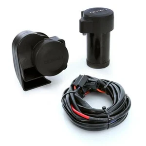 DENALI SOUNDBOMB SPLIT DUEL TONE MOTORCYCLE AIR HORN120 Db WITH PLUG n PLAY KIT - Picture 1 of 4