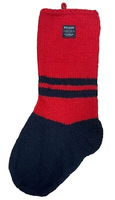 Filson 羊毛手工针织圣诞袜 20075934 红色黑色毛衣手工制作 CC — 第 1/3 张图片