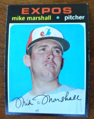 1971 TOPPS BASEBALL #713 MIKE MARSHALL MONTREAL EXPOS SP HIGH# EX U-5614 - Image 1 of 2
