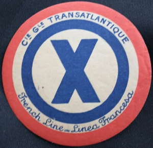 Vintage CGT FRENCH LINE Round X Initial Label NOS Unused - Picture 1 of 1