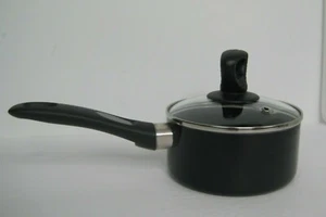 Mirro Get A Grip Aluminum 1qt Nonstick Sauce Pan with Glass Lid Cover Black - Picture 1 of 6