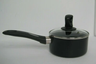 Mirro Get A Grip Aluminum 1qt Nonstick Sauce Pan with Glass Lid Cover Black - Image 1 of 4