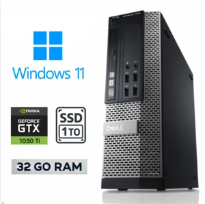 PC Dell Optiplex 9010 i7-3770 / SSD 1To / 32 Go ram / GTX 1050 Ti / Windows 11 - Photo 1/1