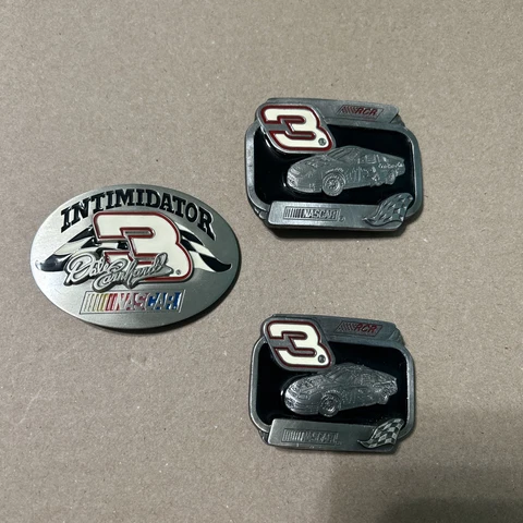 Dale Earnhardt Lot Of 3 Nascar Collectible Belt Buckles Cover