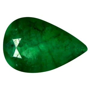 0,37 ct beeindruckender Birnenschliff (6 x 4 mm) grüner (unbeheizt) Smaragd Edelstein - Bild 1 von 1