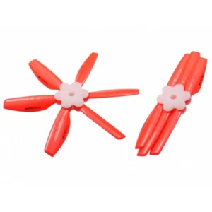 Microheli Kunststoff klappbarer 6-Blatt Propeller 4045 CW/CCW mit Halterung (rot) - Bild 1 von 1