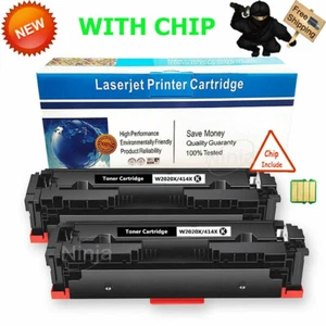 2Pk Black Toner W2020X (With Chip) Fits HP 414X LaserJet M454dn M454dw M479fdw - Picture 1 of 1