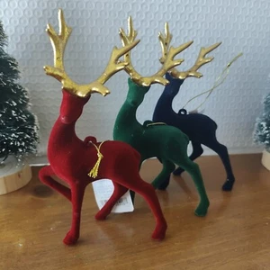 Target Wondershop Flocked Deer Ornament Set Of 3 Christmas Reindeer O - Picture 1 of 7