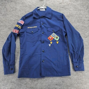 Boy Scouts of America Shirt Youth 14 Uniform Long Sleeve Blue - Picture 1 of 8
