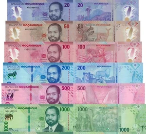 Mozambique 6 PCS Set: 20 - 1000 Meticais (16.6.2024) p-155 to p-160 UNC - Picture 1 of 7