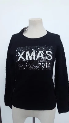Next Christmas Jumper BNWT Black Petite Uk6 2015 2016 - Image 1 of 4