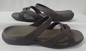 Sandali Crocs Meleen Twist Slide donna 10 marroni punta aperta casual comodi - Foto 1 di 5