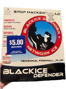 CD-ROM de seguridad BlackIce Defender 2000 de colección Windows 95/98/2000 seminuevo - Imagen 1 de 9