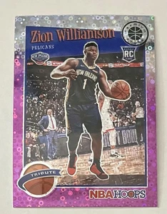 2019-20 NBA Hoops Premium Stock Zion Williamson Purple Tribute Prizm #296 - Picture 1 of 2