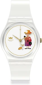 Swatch Gent Unisex Watch Casual Plastic White Quartz Waterproof How Majestic - Picture 1 of 6