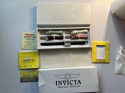 Invicta Lupah Special Edition Watch Set Womens Set 5168 Leather Bands Swiss - Image 1 of 4
