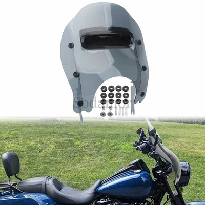 Motorcycle Windshield Windscreen Wind Splitter For Harley Road King FLHR/I 94-22 - Image 1 of 4