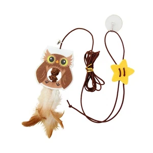 Retractable Cat Feather Toy 6.6ft Long Elastic Cord Catnip Included Bright - Bild 1 von 12