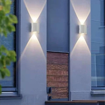 Outdoor Wall Light 2W Waterproof Up Down Lighting Wall Lamp for Home White 10pcs - Image 1 of 4