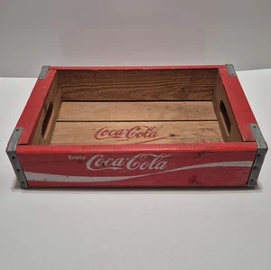 Vintage Coca-Cola Coke Soda Wood Crate Tray Red Advertising Home Decor - Picture 1 of 10