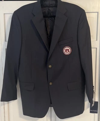 Paul Fredrick Navy Wool Blazer Auburn University Patch NWT 42R - Image 1 of 4