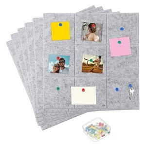 12" x 12" Felt Wall Tile,8 Pack Cork Boards for Walls, Silver Gray - Picture 1 of 7