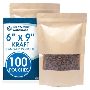 - 6" X 9" Kraft Zip Top Food Storage Bags - Pack of 100 Smell-Proof Resealabl... - Bild 1 von 7