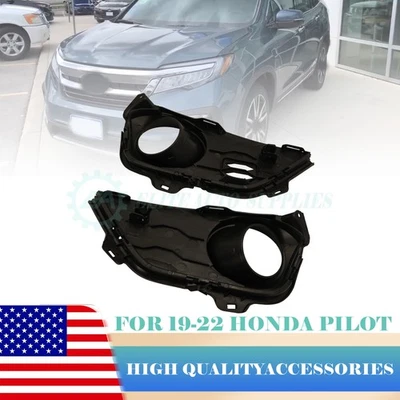 Front Driver LH Passenger RH Side Fog Light Trim Set For 2019-22 Honda Pilot US Foto 1 de 4
