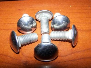 6 Oldtimer Stoßstangenschrauben Edelstahl Neu Schlittenbolzen Chrom 7/16 14 x 1 1/32 - Bild 1 von 2