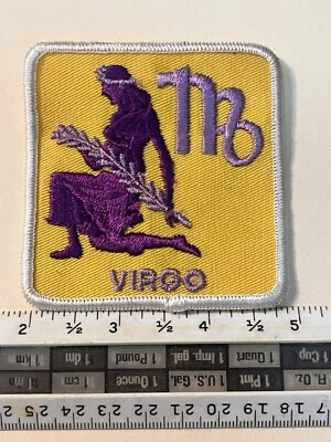 Vtg VIRGO Zodiac Sign  Horoscope Astrology Sew-On Patch Twill - Image 1 of 2