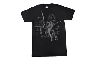 Star Wars Mens Luke Skywalker Darth Vader Movie Poster Charcoal Shirt NWT S - Picture 1 of 5