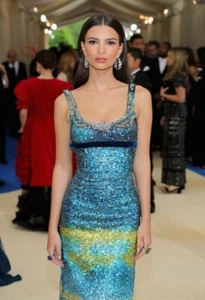 Nuevo Mini Vestido Marc Jacobs Pasarela Lentejuelas Azul Ombre Talla 2 - Imagen 1 de 6